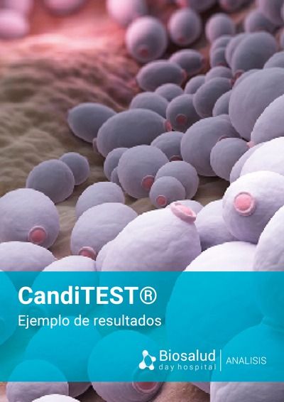 Ejemplo de resultados del Test de Candidiasis e Infecciones por Hongos - CANDITEST® Plus